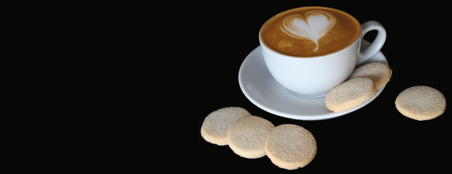 Picture of shortbread from the Handmade Shortbread Company with a cup of coffee